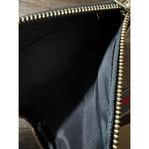 Bandolier Tan Crossbody Bag with Red and Green Strap - Picture 12 of 16